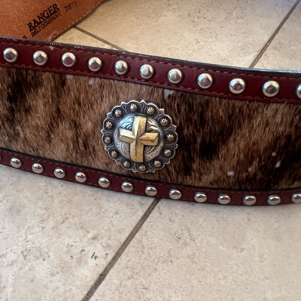 Ranger Western Belt with Cross Concho